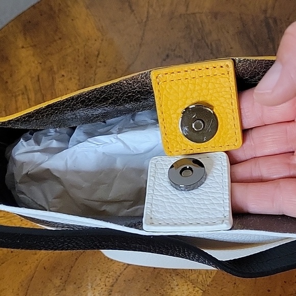 botkier Convertible Bucket Leather Bag, Turmeric Combo, NWT - Picture 8 of 15